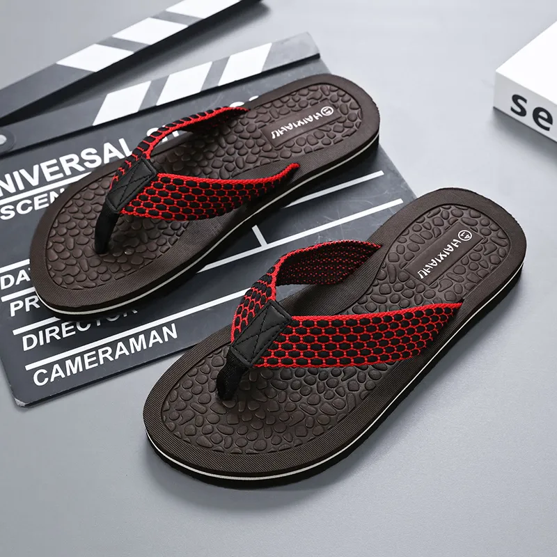NANJIREN Woven Quiet Odor Resistant Abrasion Resistant Slip Resistant Antibacterial Flip Flops Men's-1