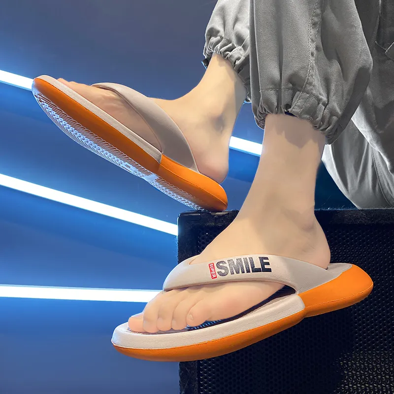 NANJIREN Quiet Odor Resistant Abrasion Resistant Slip Resistant Quick Dry Antibacterial Flip Flops Men's-9