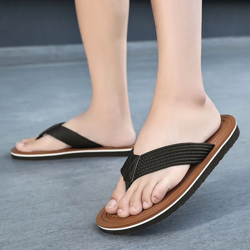 NANJIREN Woven Quiet Odor Resistant Abrasion Resistant Slip Resistant Antibacterial Flip Flops Men's-4