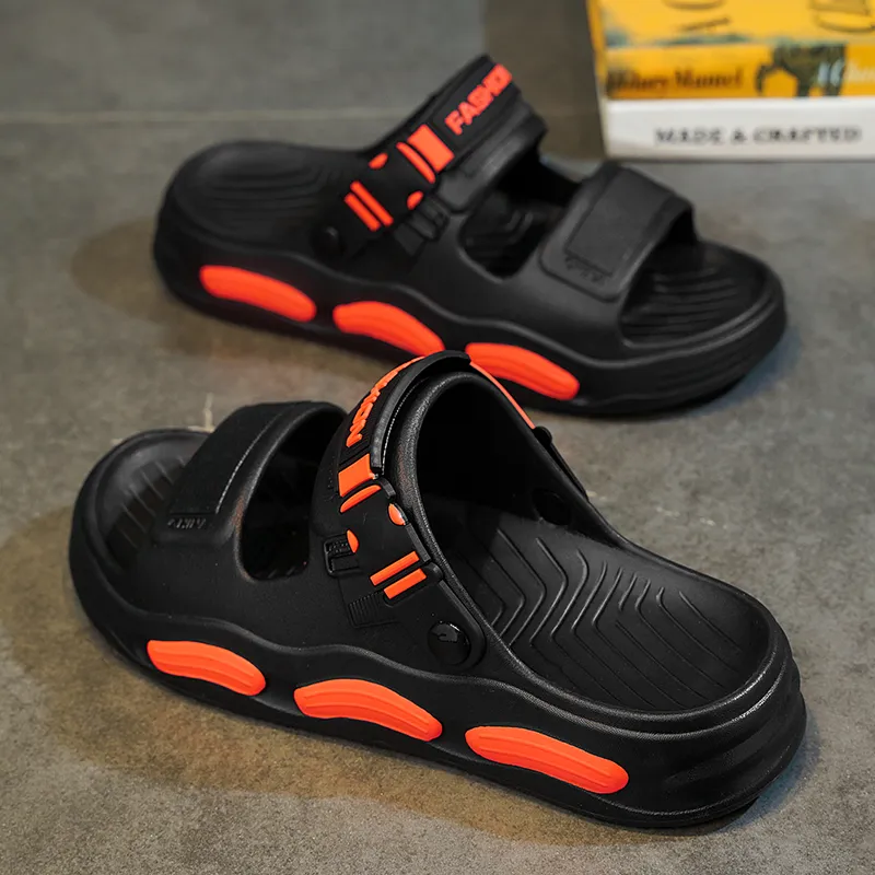NANJIREN Beach Sandals Men Orange/Gray/Beige-23