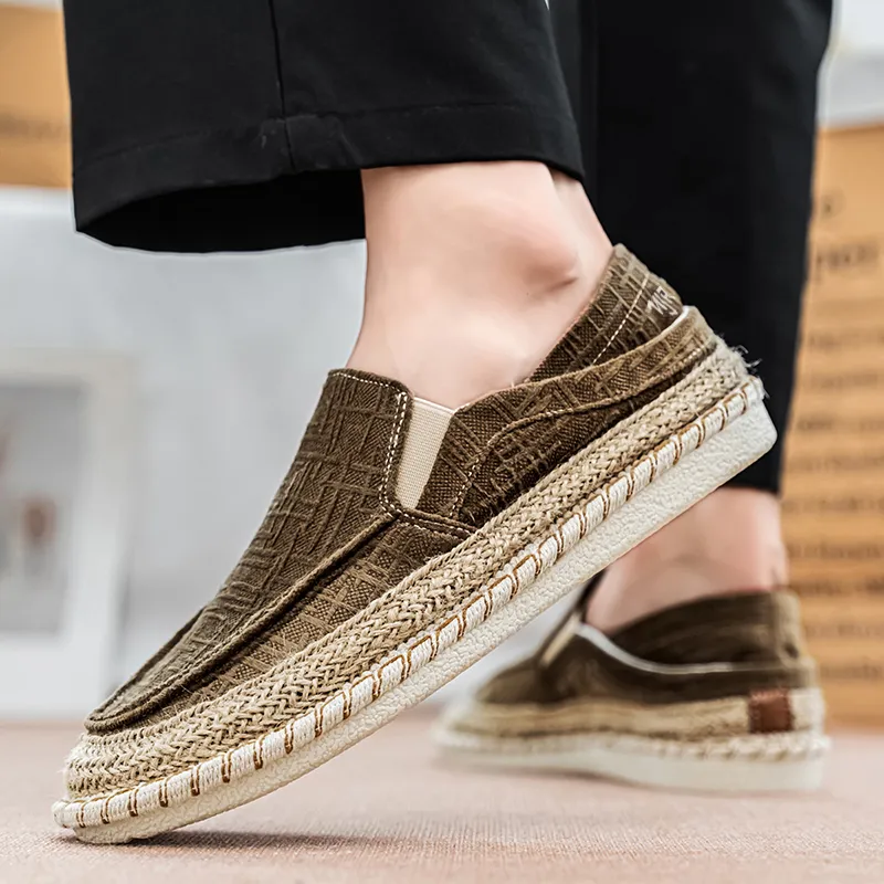 NANJIREN Espadrilles Men Black/White/Brown-13