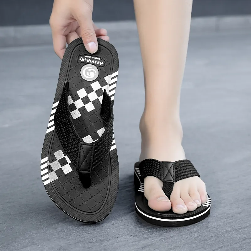 NANJIREN Woven Quiet Odor Resistant Abrasion Resistant Slip Resistant Flip Flops Men's-11
