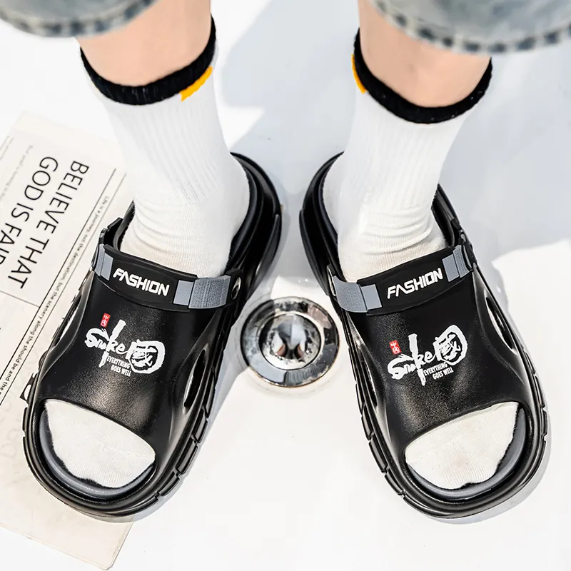 NANJIREN Beach Sandals Men Black/White/Gray/Brown-19