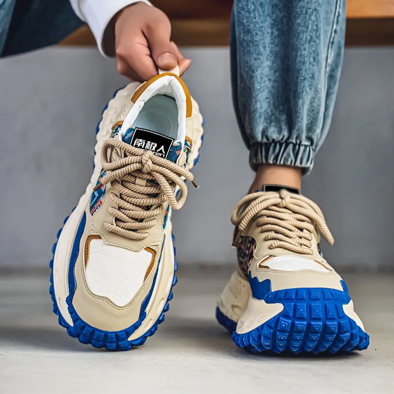 NANJIREN Abrasion Resistant, Breathable, Lightweight, Height Increasing Low Top Chunky Sneakers Men's-4