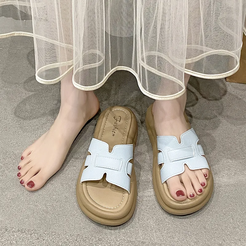 NANJIREN Cut Out Quiet Slip Resistant Odor Resistant Abrasion Resistant Quick Dry Antibacterial Slide Slippers Women's-10