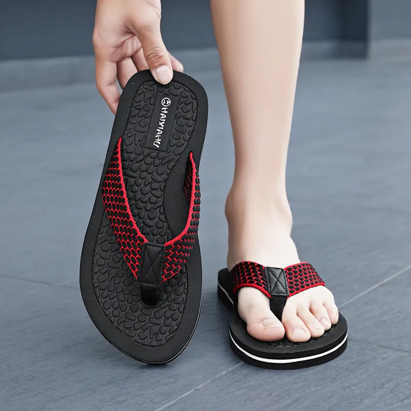 NANJIREN Woven Quiet Odor Resistant Abrasion Resistant Slip Resistant Antibacterial Flip Flops Men's-10