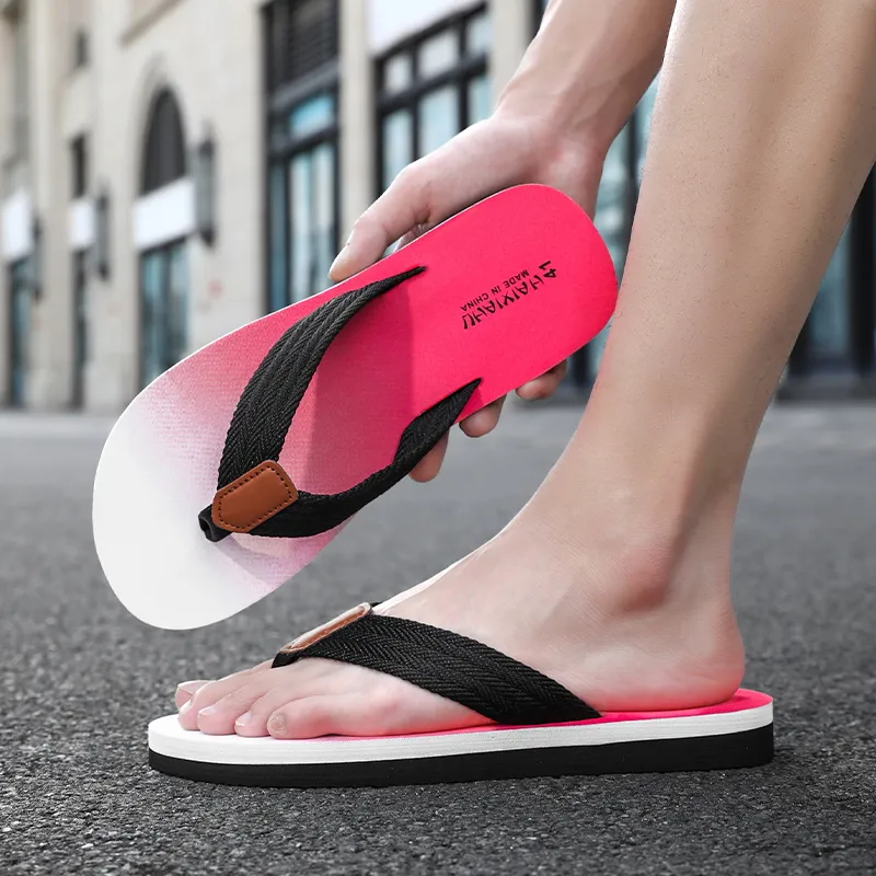 NANJIREN Woven Quiet Odor Resistant Abrasion Resistant Slip Resistant Flip Flops Men's-5