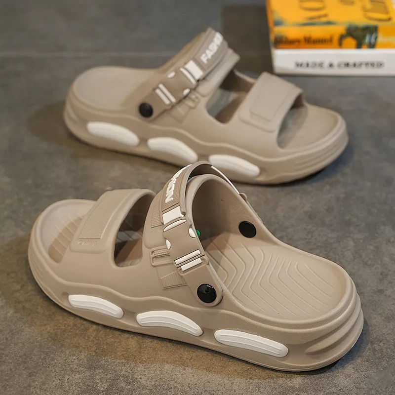 NANJIREN Beach Sandals Men Orange/Gray/Beige-13