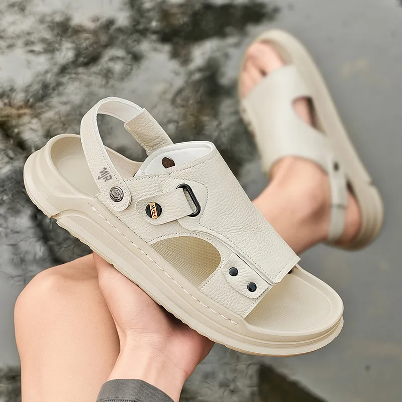 NANJIREN Beach Sandals Men Black/Beige-11
