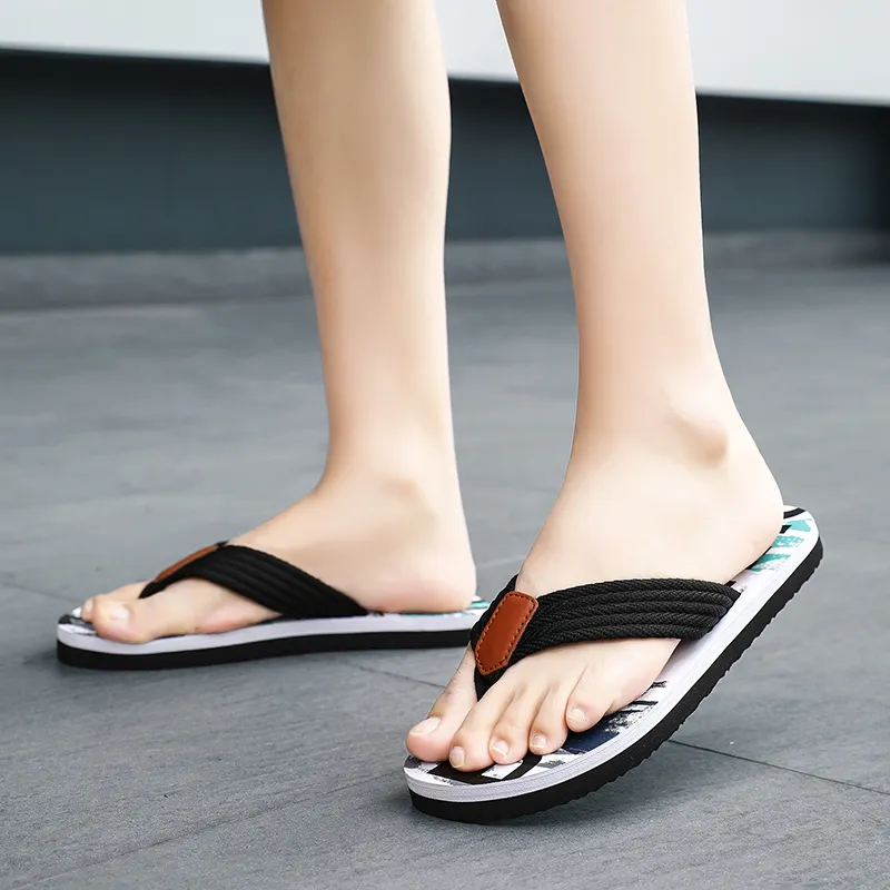 NANJIREN Woven Quiet Odor Resistant Abrasion Resistant Slip Resistant Antibacterial Flip Flops Men's-4