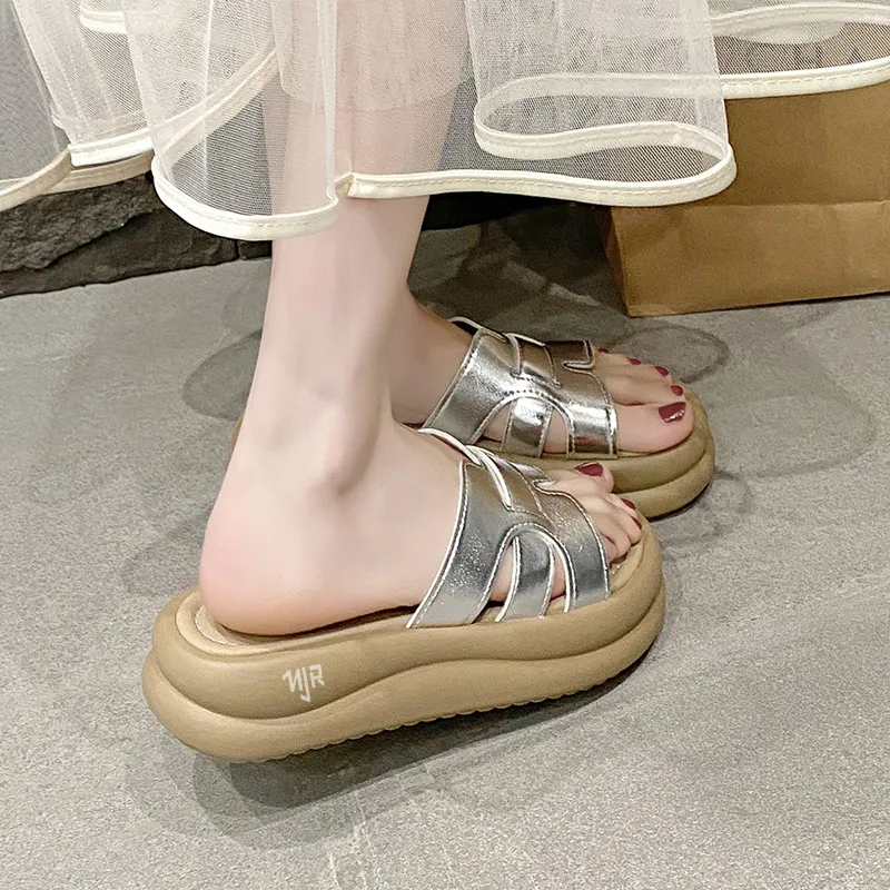 NANJIREN Cut Out Quiet Slip Resistant Odor Resistant Abrasion Resistant Quick Dry Antibacterial Slide Slippers Women's-4