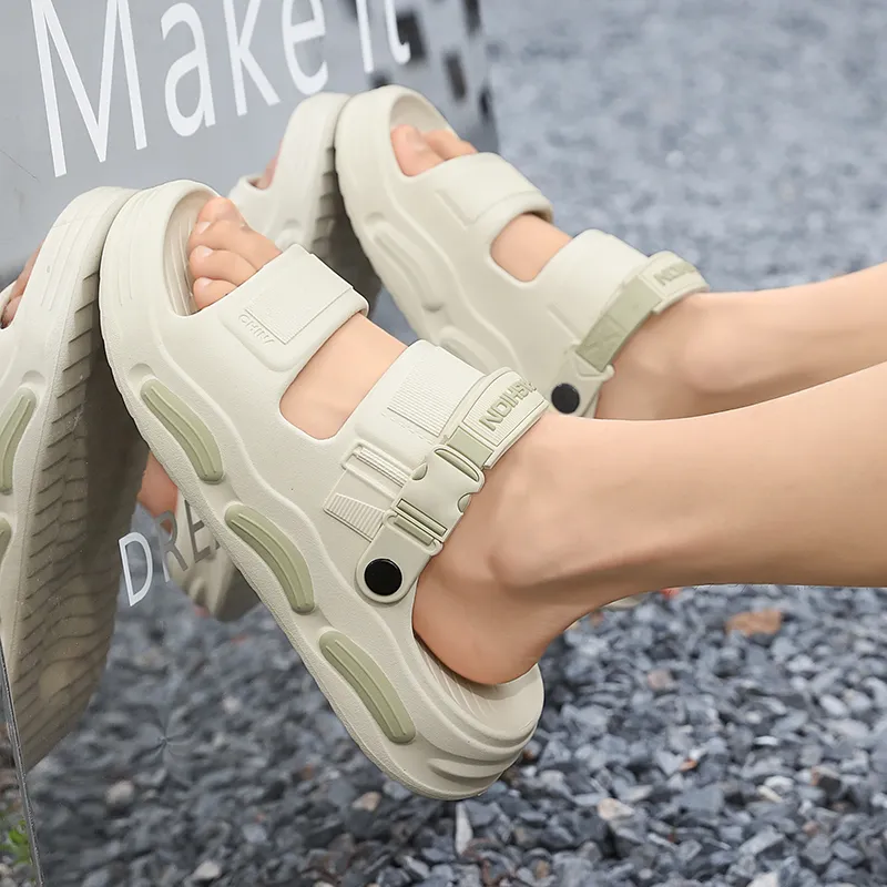 NANJIREN Beach Sandals Men Orange/Gray/Beige-7