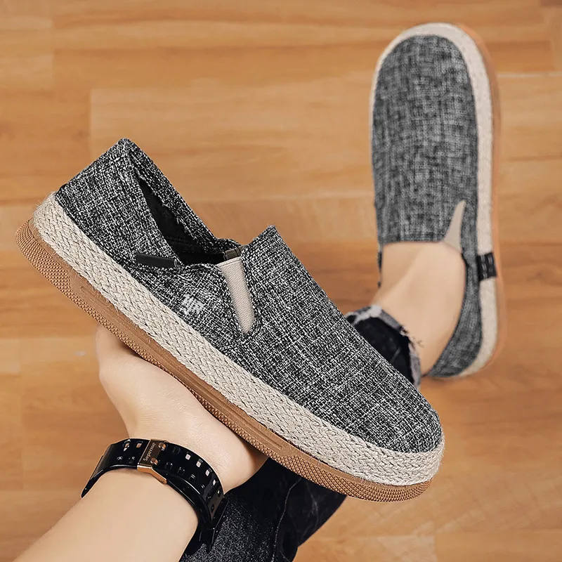 NANJIREN Espadrilles Men Black/Beige/Gray-2