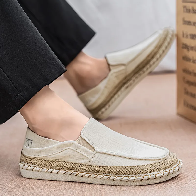 NANJIREN Espadrilles Men Black/White/Brown-7