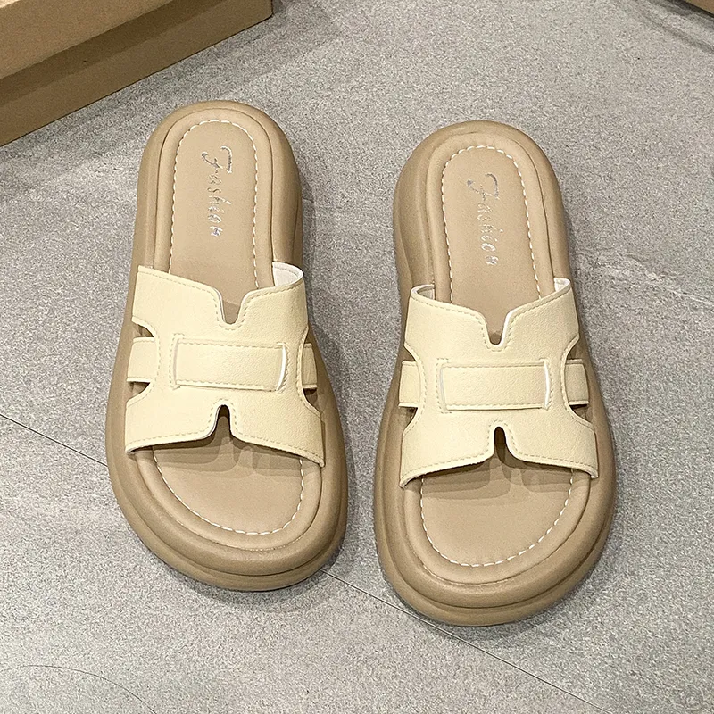 NANJIREN Cut Out Quiet Slip Resistant Odor Resistant Abrasion Resistant Quick Dry Antibacterial Slide Slippers Women's-6
