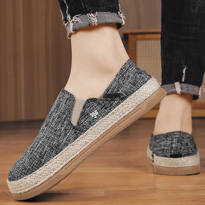 NANJIREN Espadrilles Men Black/Beige/Gray-4