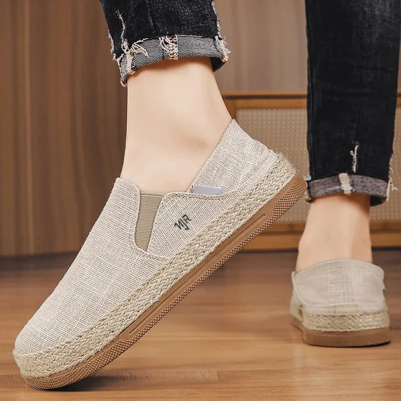 NANJIREN Espadrilles Men Black/Beige/Gray-15
