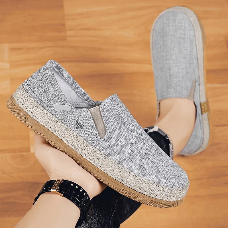 NANJIREN Espadrilles Men Black/Beige/Gray-8