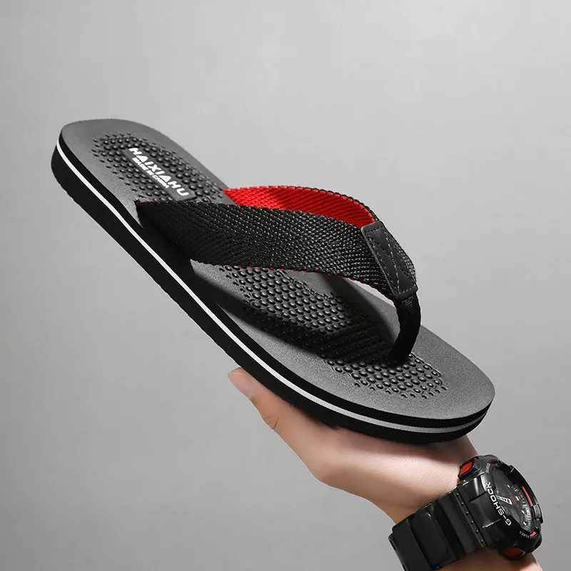 NANJIREN Woven Quiet Odor Resistant Abrasion Resistant Slip Resistant Antibacterial Massage Flip Flops Men's-7