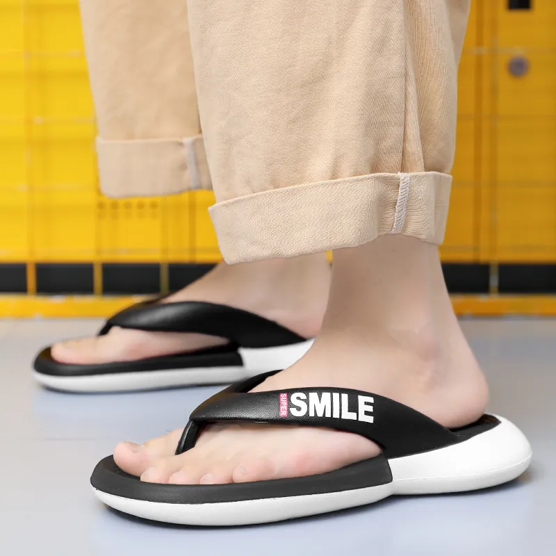 NANJIREN Quiet Odor Resistant Abrasion Resistant Slip Resistant Quick Dry Antibacterial Flip Flops Men's-2