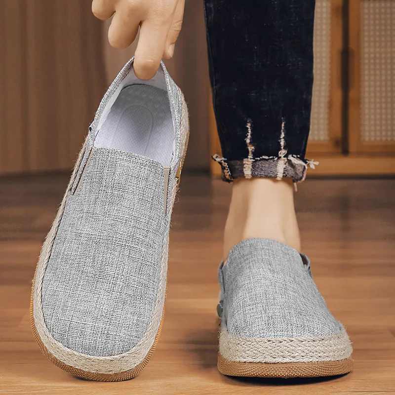 NANJIREN Espadrilles Men Black/Beige/Gray-7