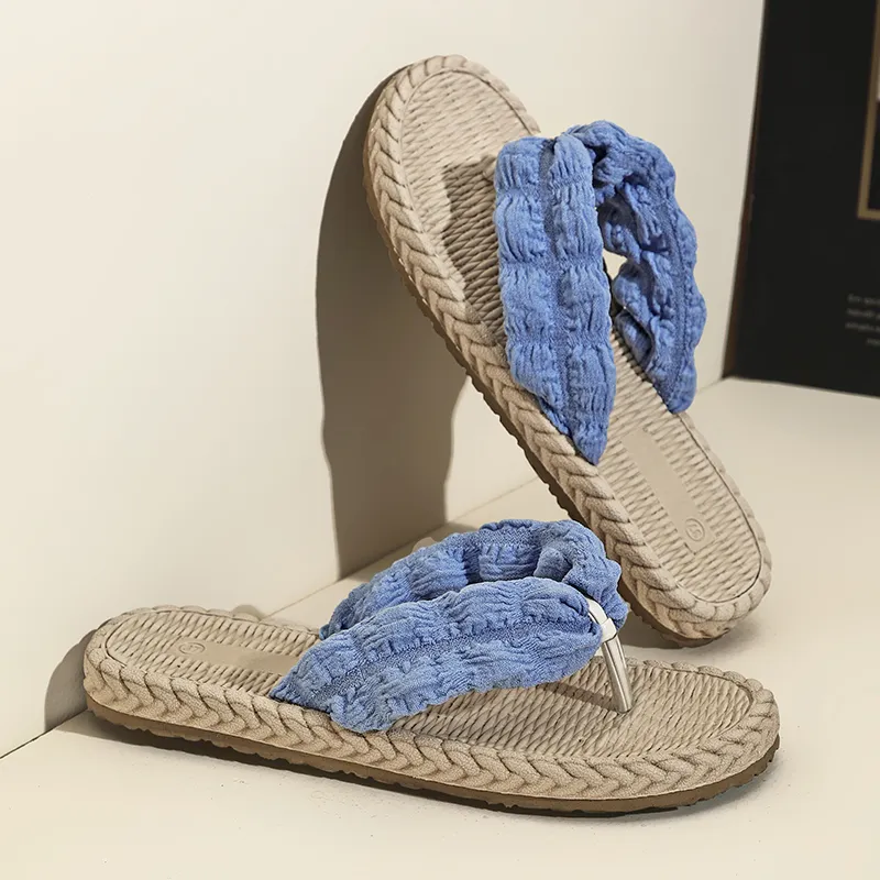 NANJIREN Quiet Odor Resistant Abrasion Resistant Slip Resistant Massage Flip Flops Women's-5