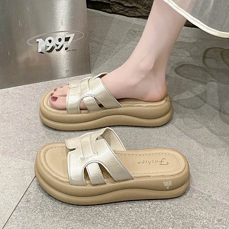 NANJIREN Cut Out Quiet Slip Resistant Odor Resistant Abrasion Resistant Quick Dry Antibacterial Slide Slippers Women's-12