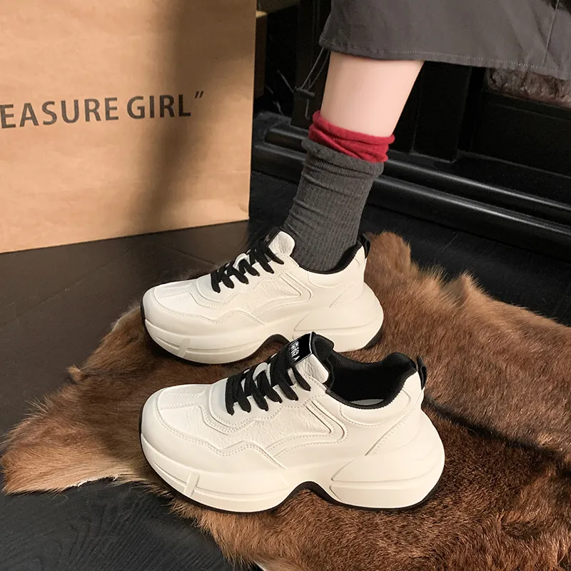 NANJIREN Anti Slip Wear Resistant Low Top Chunky Sneakers Women's-5