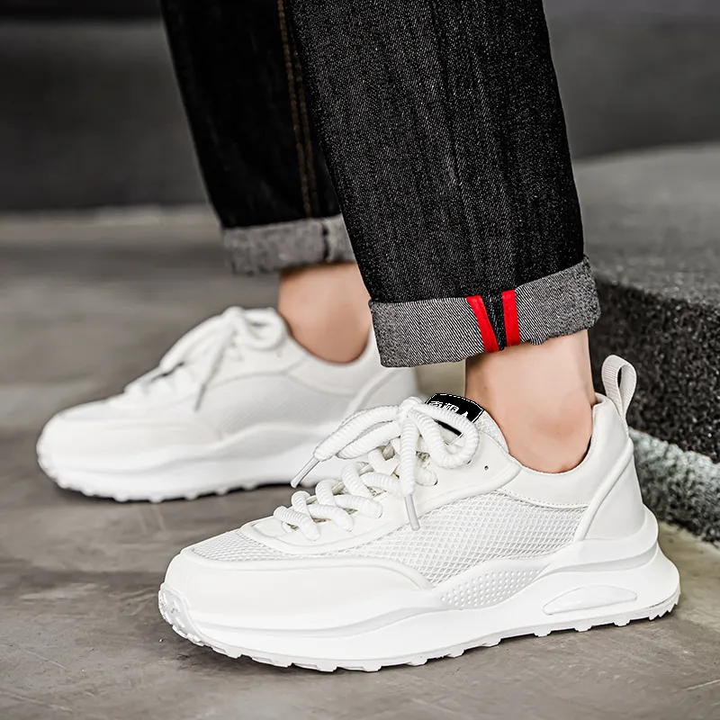 NANJIREN Chunky Sneakers Men Low Top Black/White-7