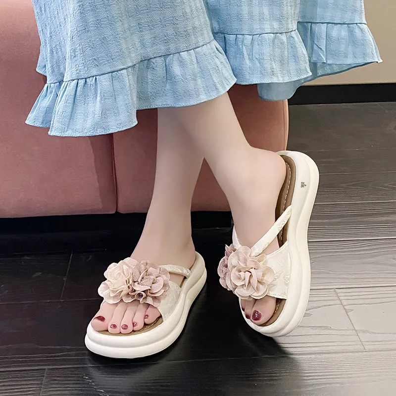 NANJIREN Cut Out Quiet Slip Resistant Odor Resistant Abrasion Resistant Quick Dry Antibacterial Slide Slippers Women's-1