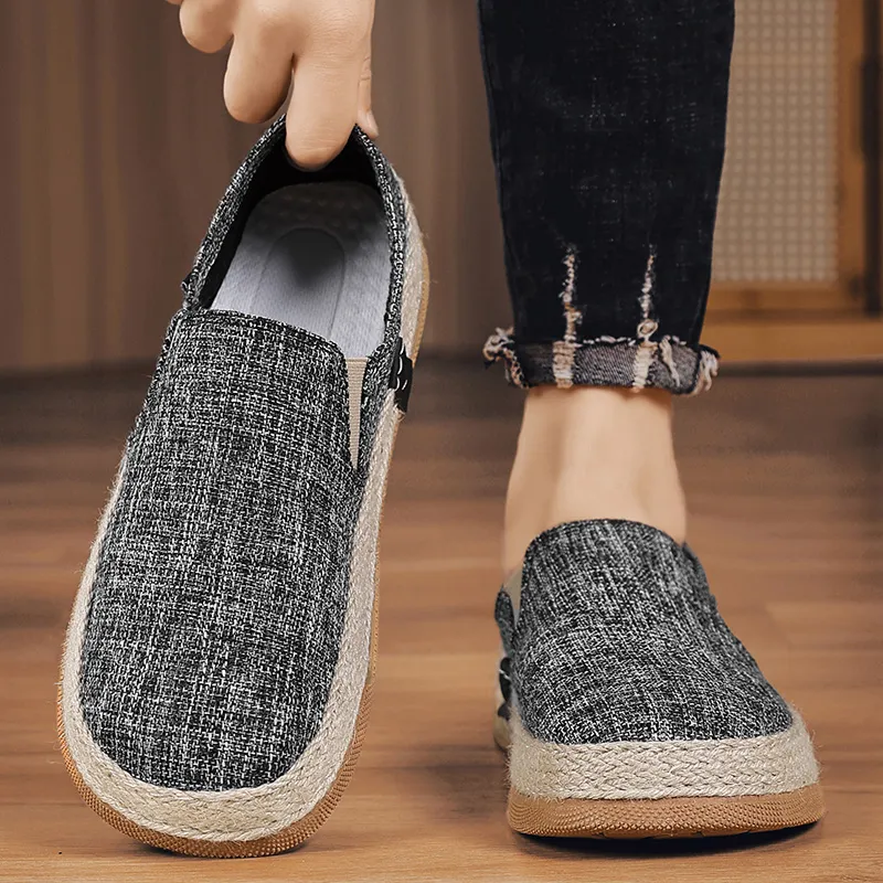 NANJIREN Espadrilles Men Black/Beige/Gray-1