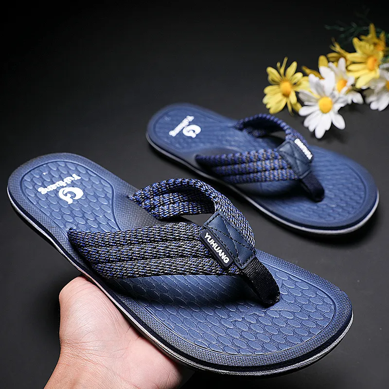 NANJIREN Cut Out Quiet Odor Resistant Abrasion Resistant Slip Resistant Quick Dry Antibacterial Flip Flops Men's-19