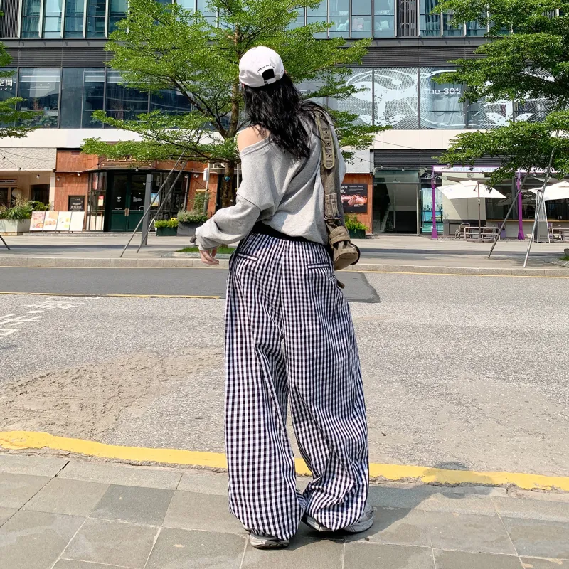 FHMY Casual Pants Women's Black White-2