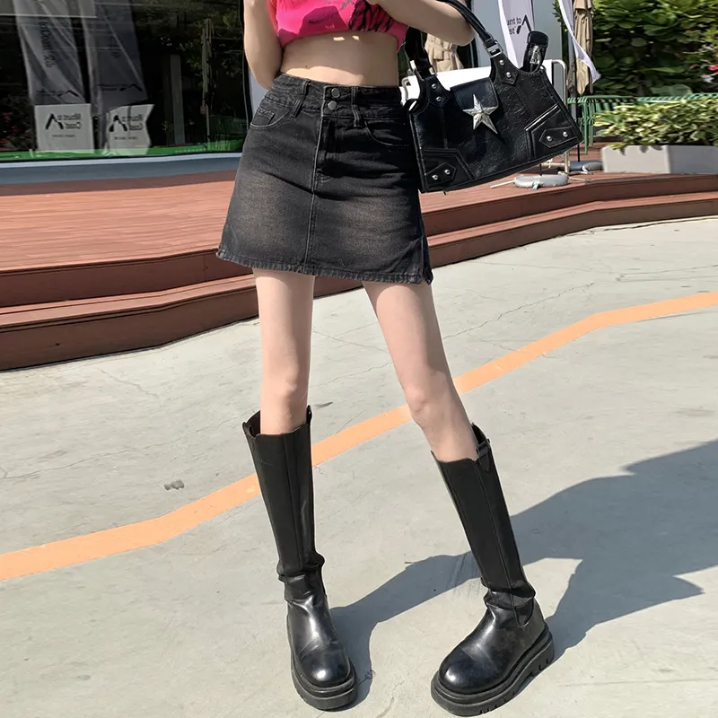 FHMY Denim Short Skirts Women's-9