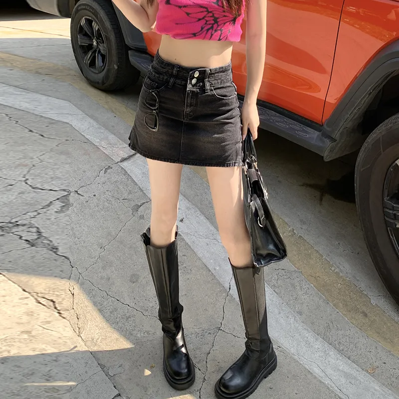 FHMY Denim Short Skirts Women's-10
