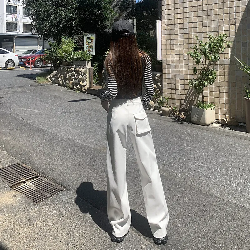 FHMY Casual Pants Women's White-3