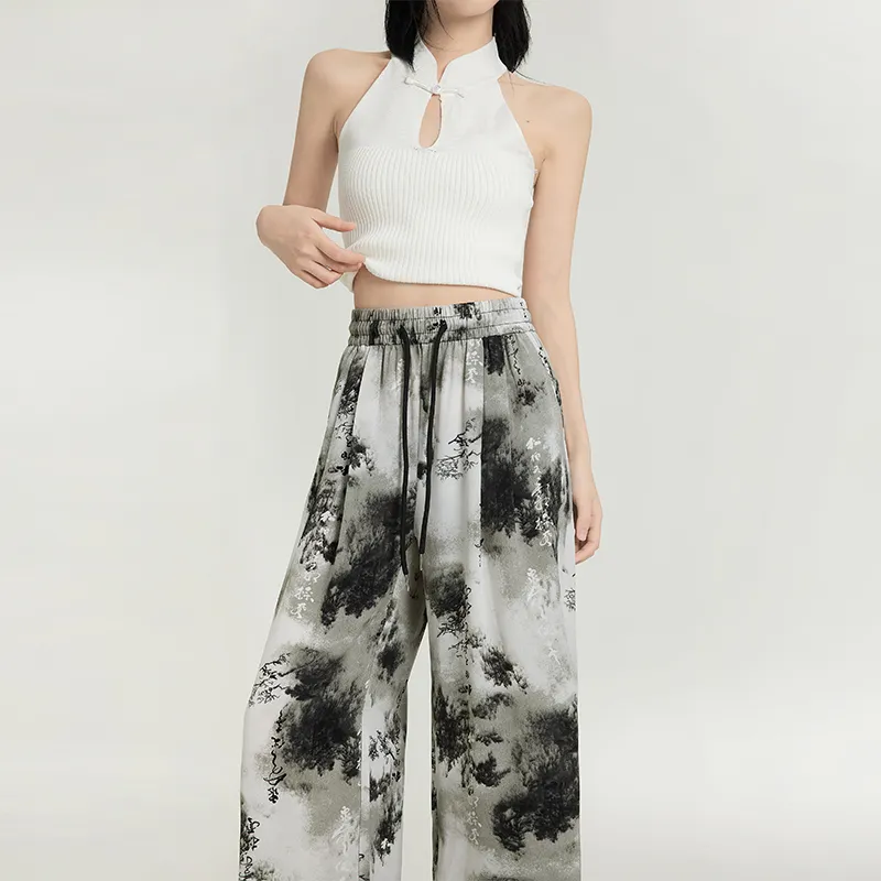 FHMY Casual Pants Women's Ink Wash-6