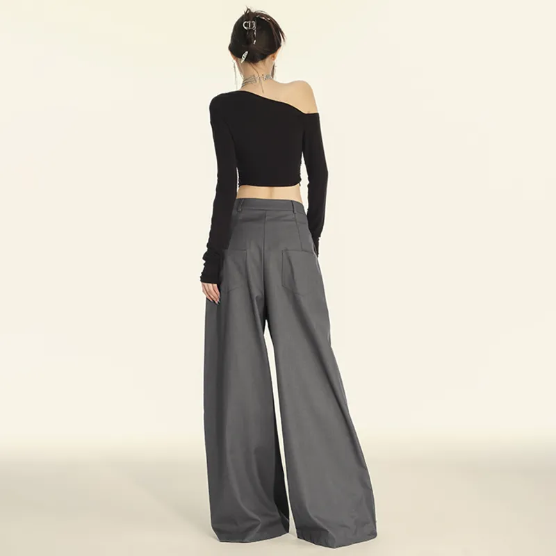 FHMY Casual Pants Women's Gray-2