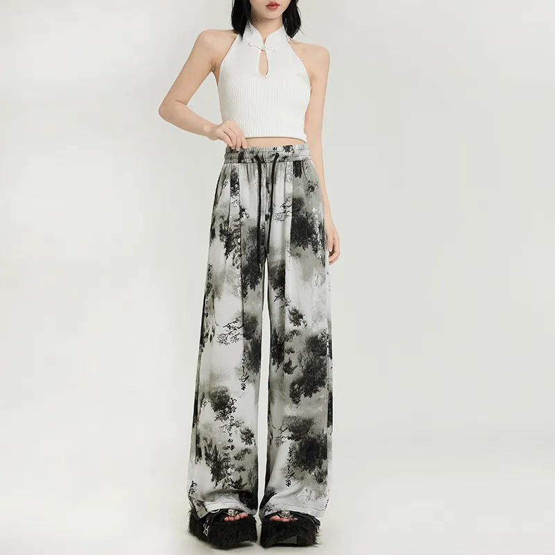 FHMY Casual Pants Women's Ink Wash-2