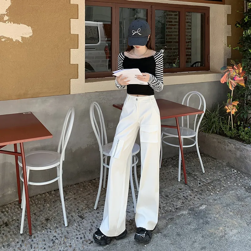 FHMY Casual Pants Women's White-4