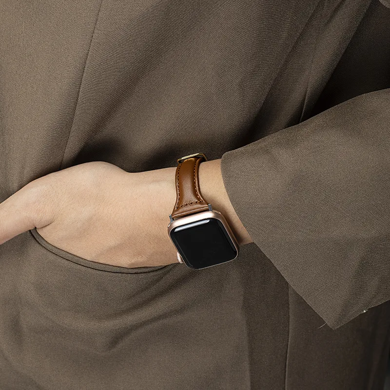 FUDIEN Apple Compatibility Watch Band Genuine Leather Material-5