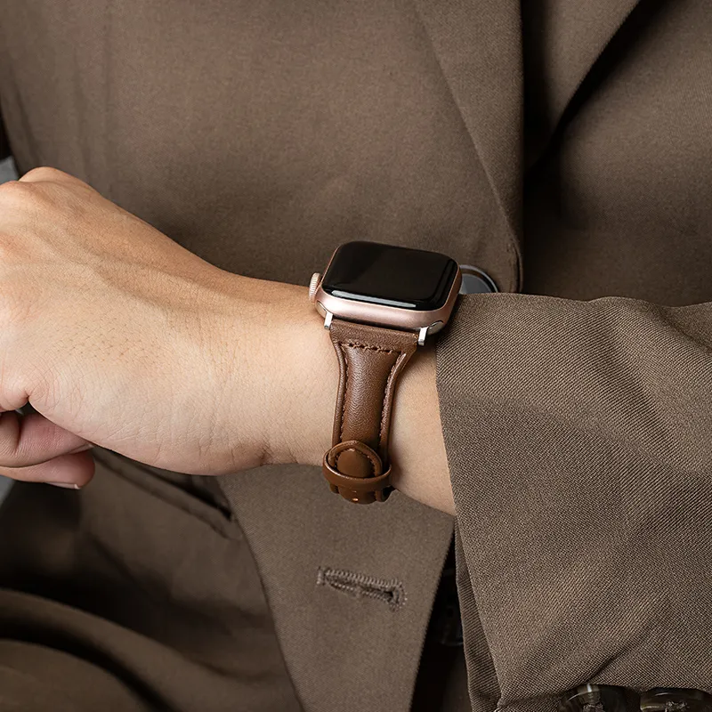 FUDIEN Apple Compatibility Watch Band Genuine Leather Material-1