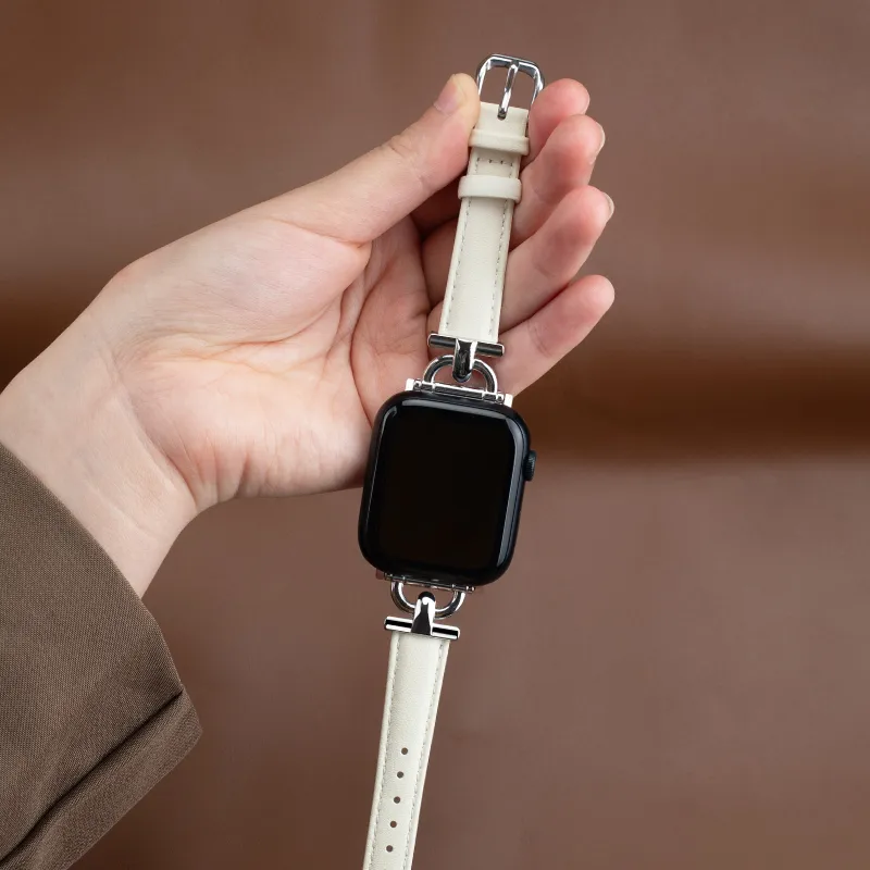 FUDIEN Apple Compatibility Watch Band 200mm Cowhide Leather Material-6