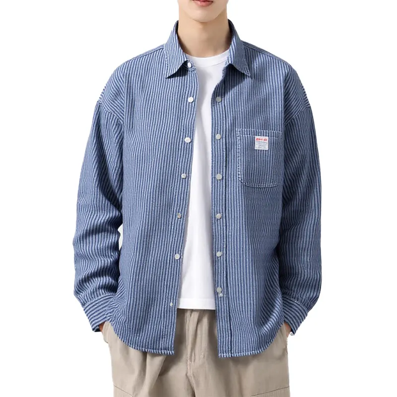 MAURRGOOU Shirts Unisex Blue-2