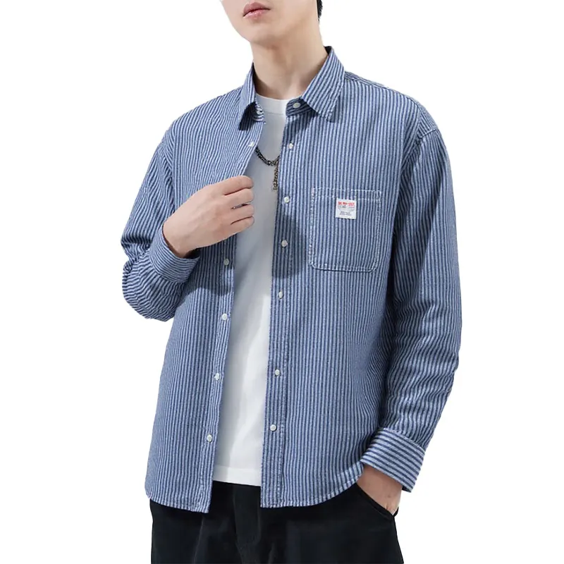 MAURRGOOU Shirts Unisex Blue-4