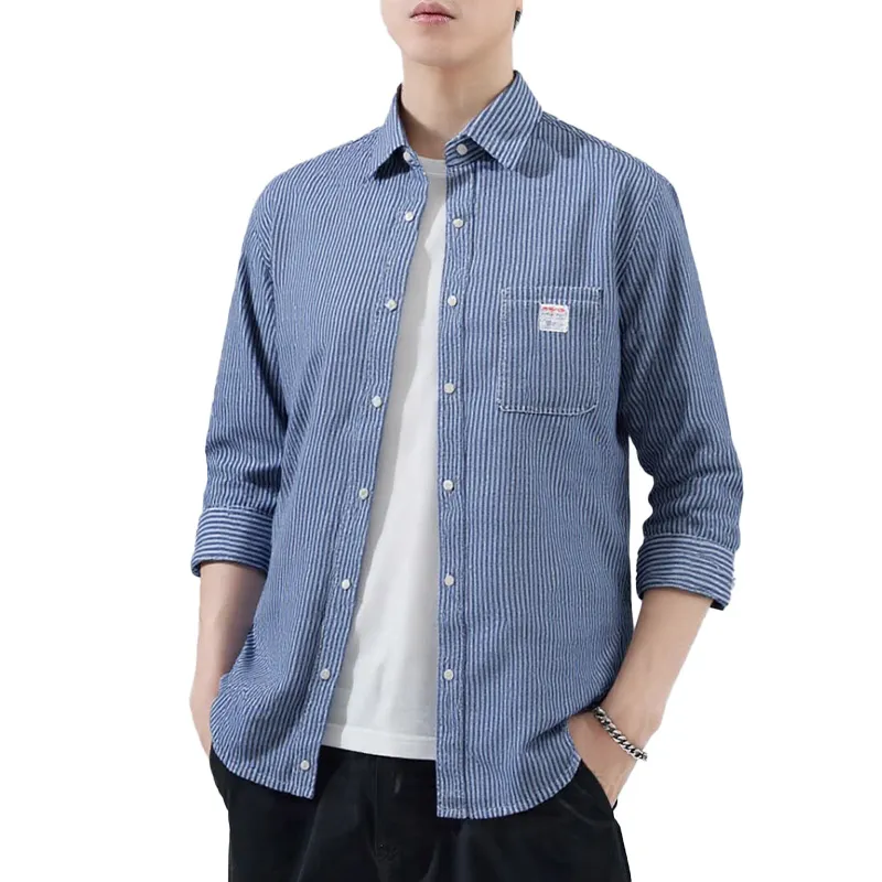 MAURRGOOU Shirts Unisex Blue-3