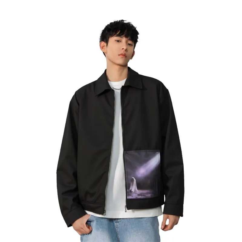 MAURRGOOU Jackets Coats Unisex Black-2