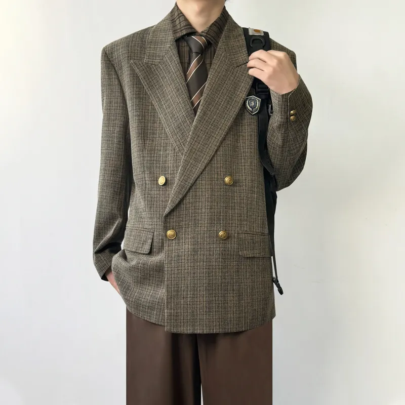 MUCUNSHU Business Suit Men's Black Brown-3