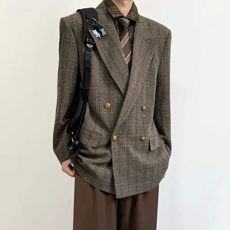 MUCUNSHU Business Suit Men's Black Brown-5