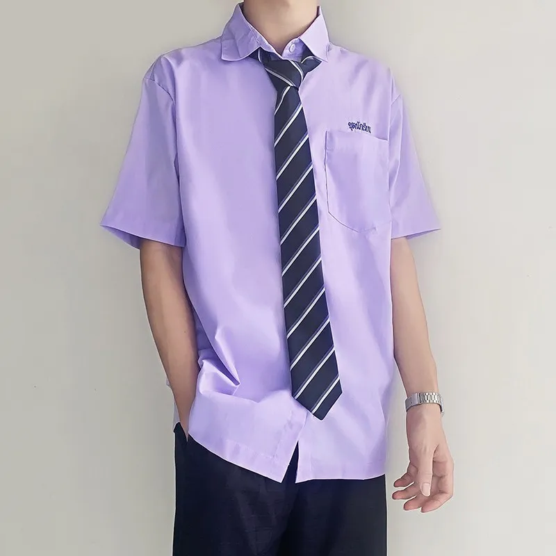 MUCUNSHU Shirt Men's Light Purple-2